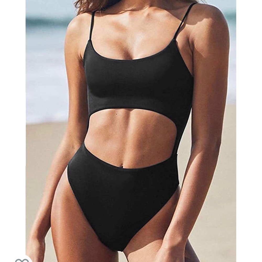 SOLD - Womens One Piece Swimsuit Scoop Neck Cut